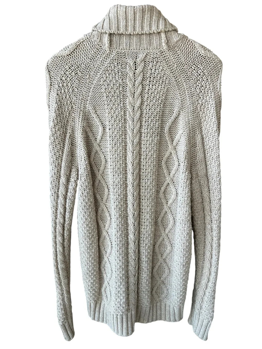 J. Crew Men’s M Cream Heritage Cable Knit Shawl-Collar Cardigan